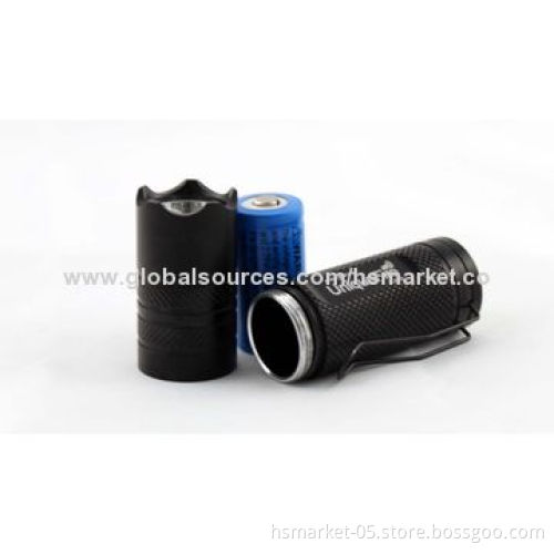 LED Police Flashlight, Cree Q5 LED, 240lm, 1x 16340/1x CR123A, 4 Hours, Pocket ClipNew